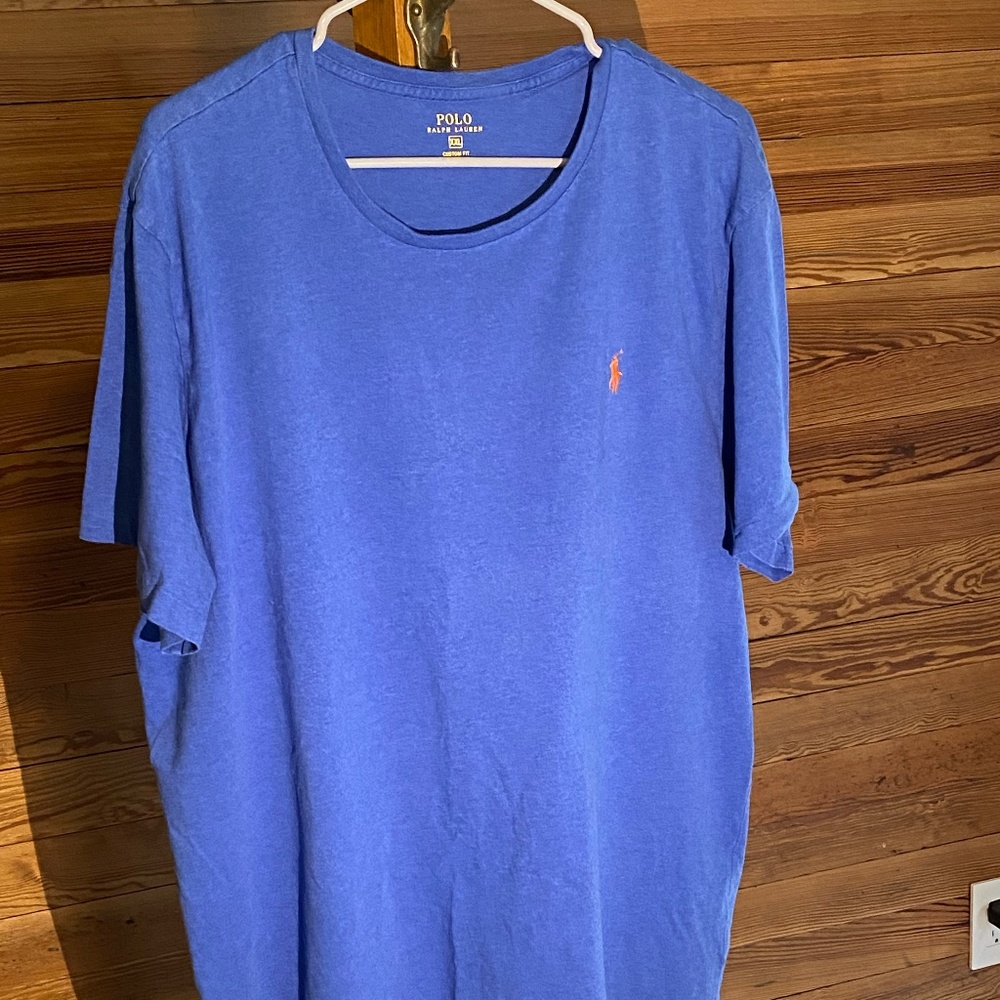 DEAL - Polo - Ralph Lauren Custom Fit T-Shirt - Heather Blue - Size XXL